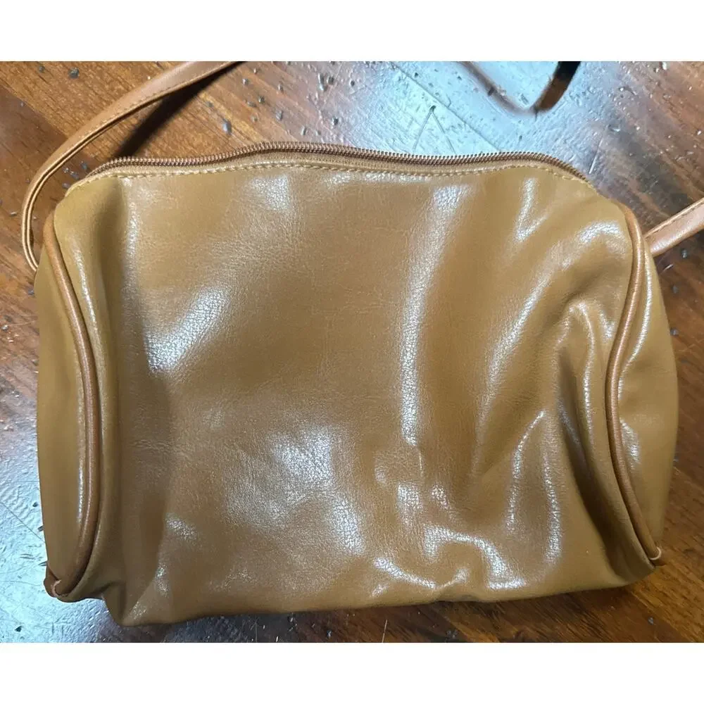Vintage M International Series Tan Crest Crossbody Bag